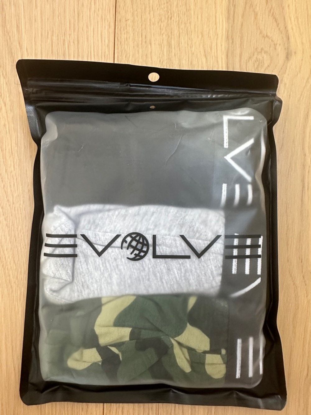 Evolve Men's Briefs Pack in Black, Gray, Green Camouflage, Size M